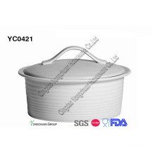 White Oval Casserole with Lid